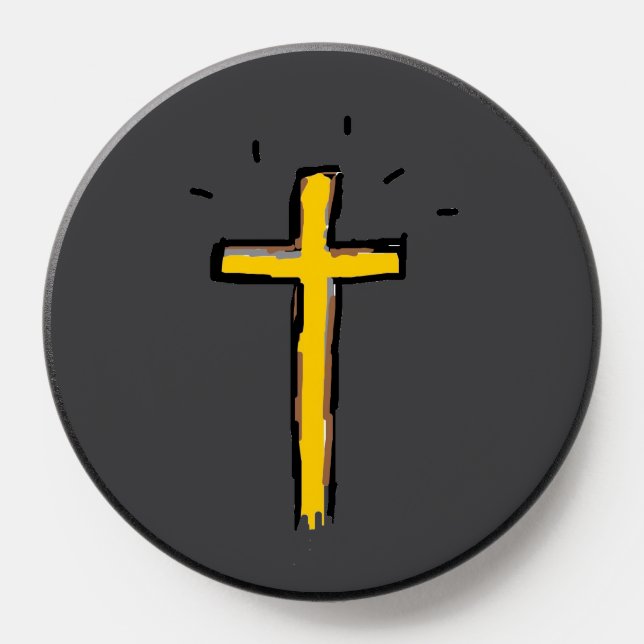 Christian Cross on Gray PopSocket (Popsocket)