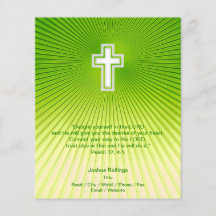 Christian Cross on green background