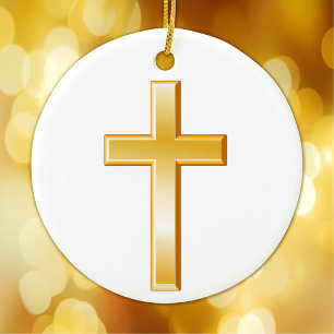 Christian Cross Ornament Gold Symbol