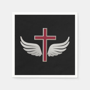 Christian cross paper napkins