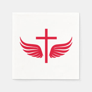 Christian cross paper napkins