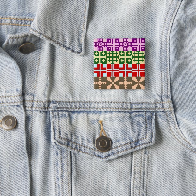 Christian Cross Pattern 1 Button (In Situ)