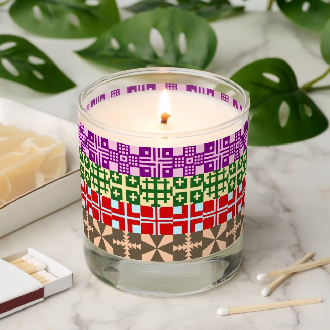 Christian Cross Pattern 1 Scented Candle (Lit)
