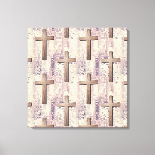 Christian Cross Pattern Canvas Print