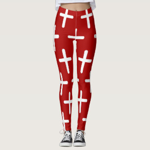 Christian cross pattern design leggings