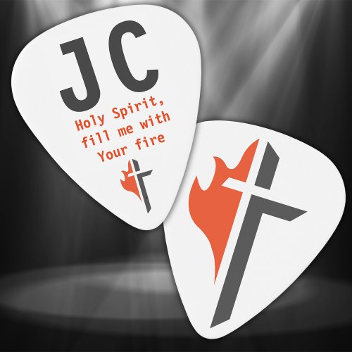 Christian Cross Personalized Initials Bible Verse Guitar Pick
