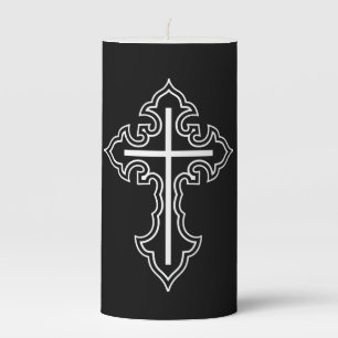 Christian cross pillar candle