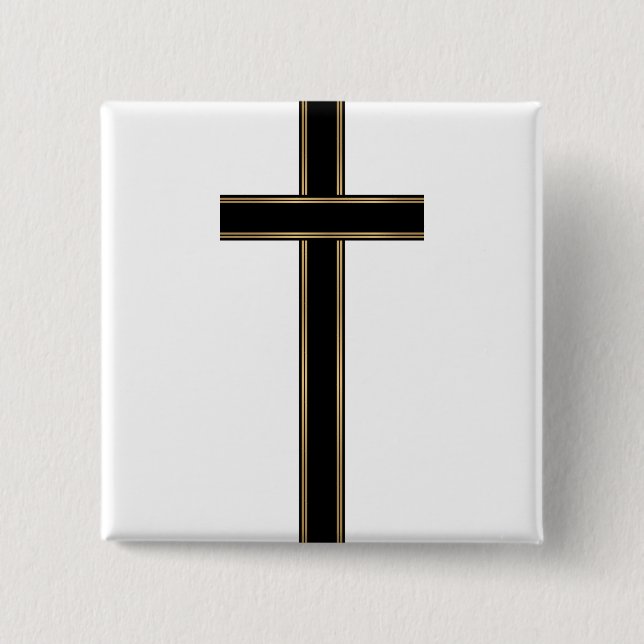 Christian cross pinback button (Front)
