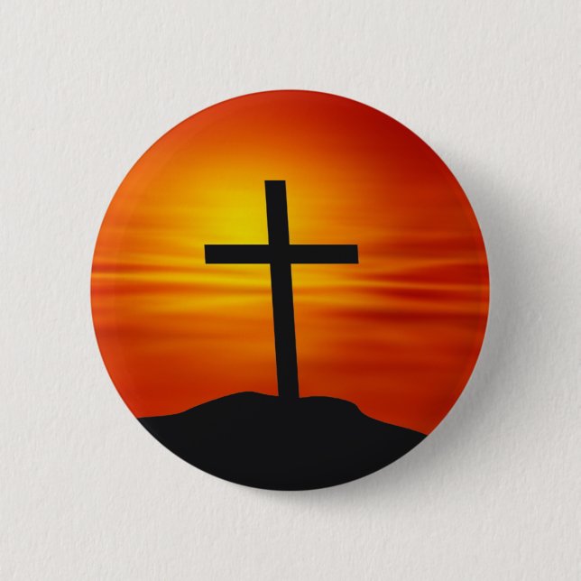 CHRISTIAN CROSS PINBACK BUTTON (Front)