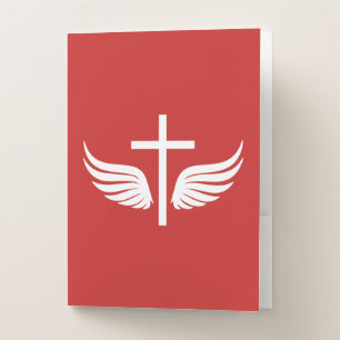 Christian cross pocket folder