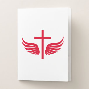 Christian cross pocket folder