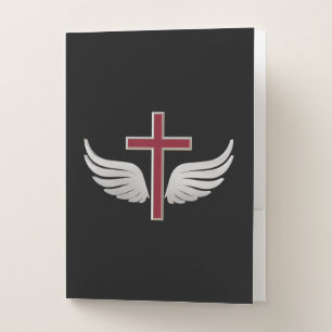 Christian cross pocket folder