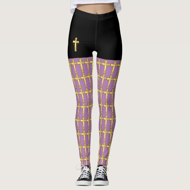 Christian Cross Pop Fashion Leggings (Front)