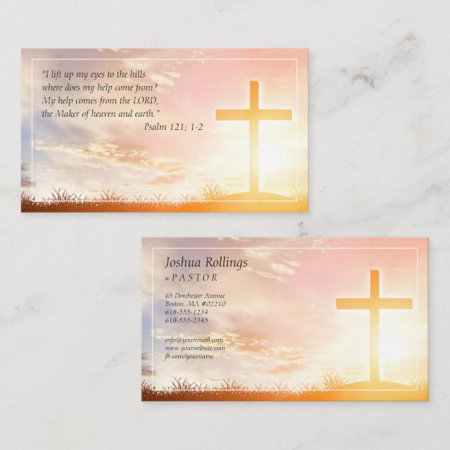 Christian Cross | Psalm 121; 1-2 Business Card (Front/Back)