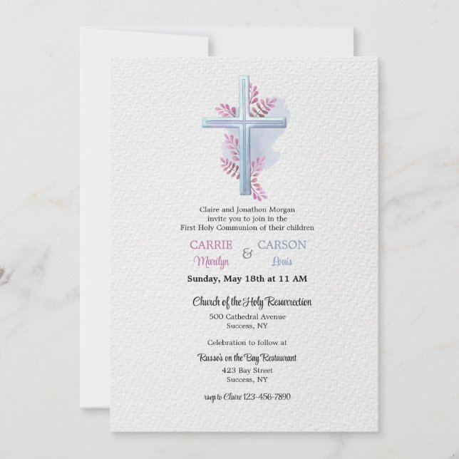 Christian Cross Religious Invitation (Front)