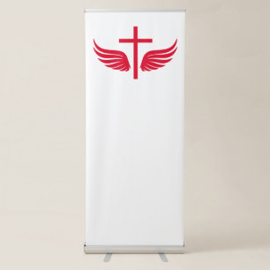 Christian cross retractable banner