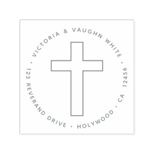 Christian Cross Return Address Religion Jesus Self-inking Stamp