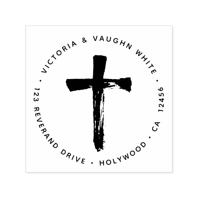 Christian Cross Return Address Religion Religious Self-inking Stamp (Design)