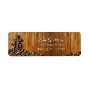 Christian Cross Return  Label