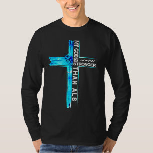 Christian Cross Ribbon ALS Awareness Costume Warri T-Shirt