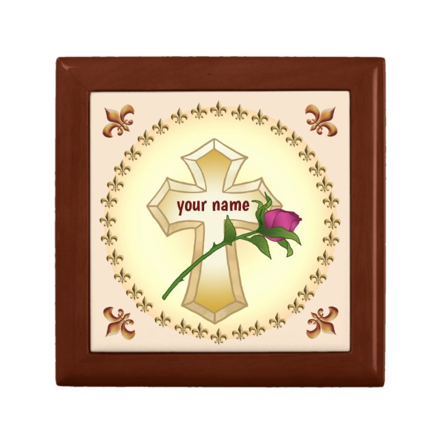 Christian Cross Rose   gift box  (Front)