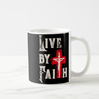 Christian Cross Scripture Live By Faith Coffee Mug