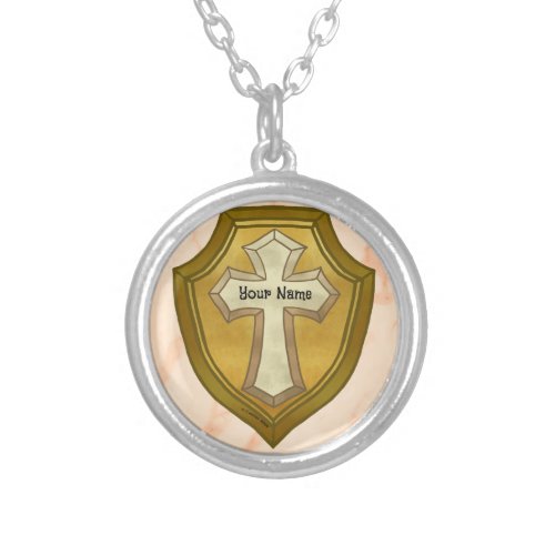 Christian Cross Shield necklace