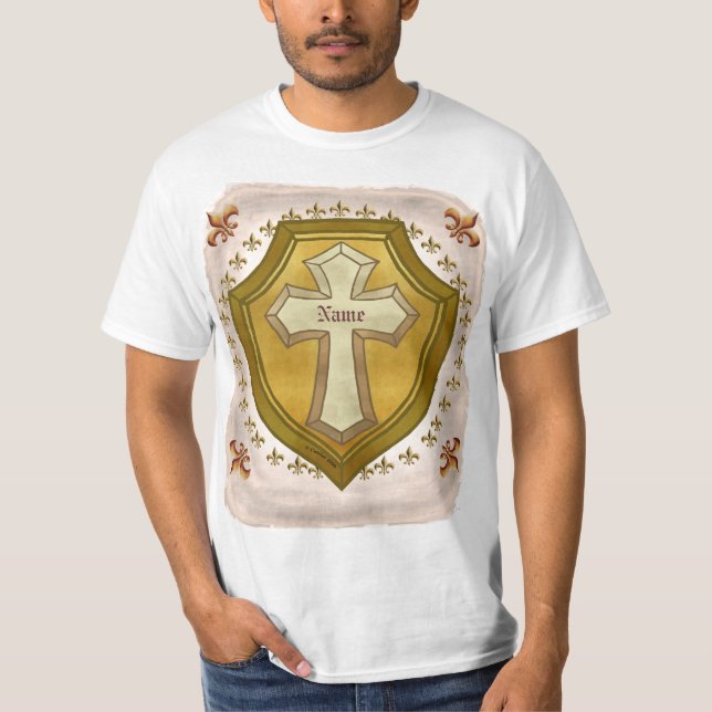 Christian Cross Shield  T-Shirt (Front)