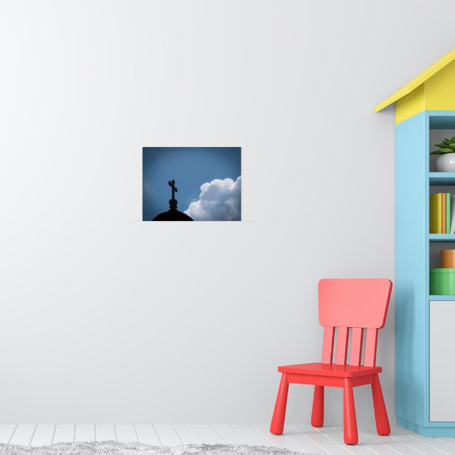 Christian Cross Silhouette Against  Blue Sky Poster (Nursery 1)