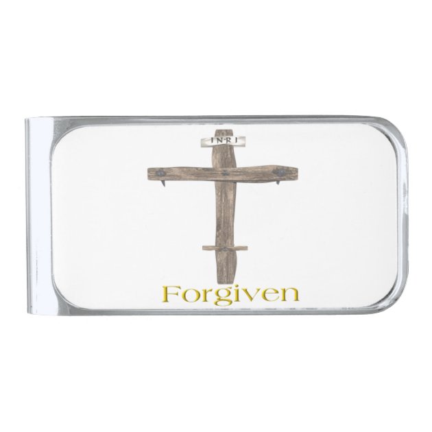 christian cross silver finish money clip | Zazzle