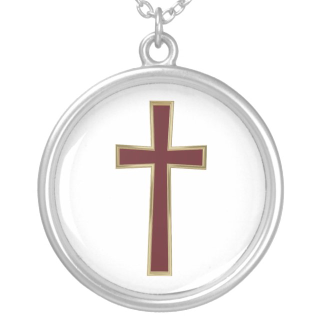 Christian cross silver plated necklace (Front)