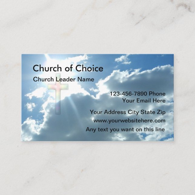 Christian Cross Sky Sunlight Business Card (Front)
