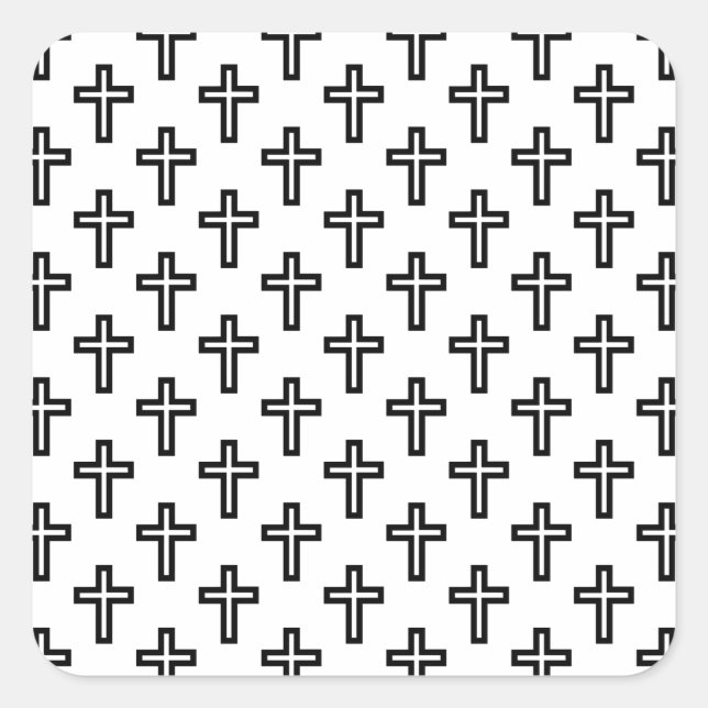 Christian Cross Square Sticker (Front)
