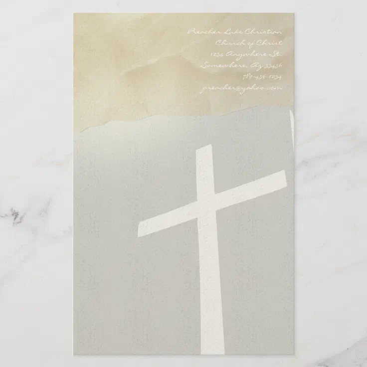 Christian Cross Stationery On Grey | Zazzle