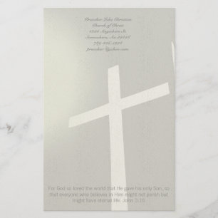 Christian Cross Stationery On Grey