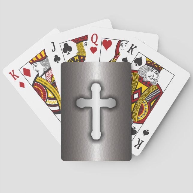 Christian Cross (Steel) Poker Cards (Back)