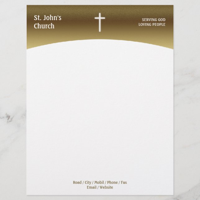 Christian Cross Symbol Letterhead (Front)