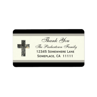 Christian Cross Thank You Label