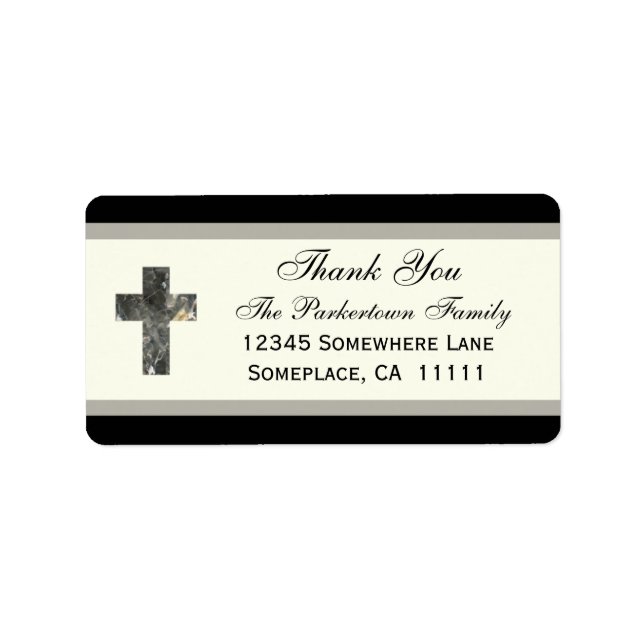 Christian Cross Thank You Label (Front)