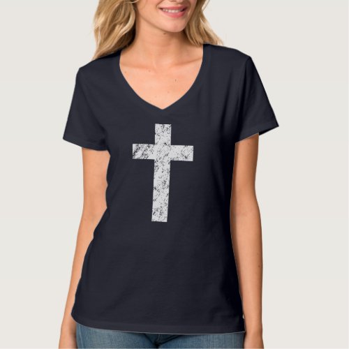 Christian cross the message Jesus loves you T_Shirt