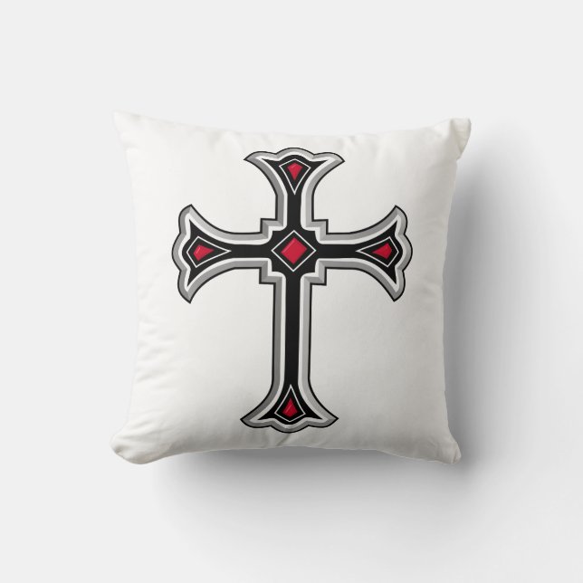 Christian cross throw pillow (Front)