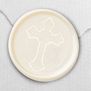 Christian Cross Wax Seal Sticker