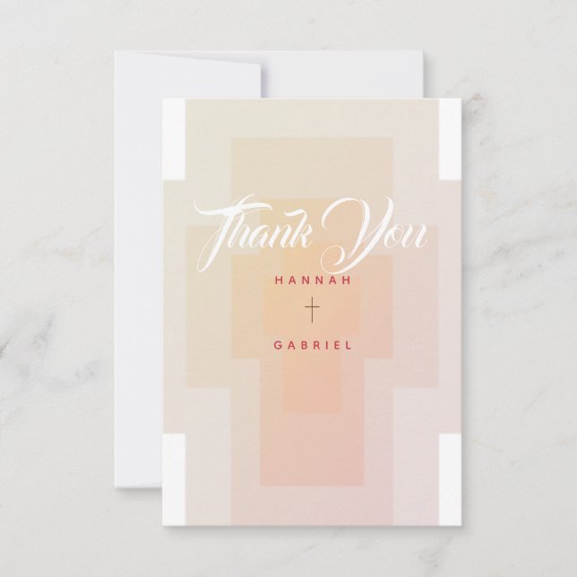 Christian Cross Wedding Thank You Card (Front)