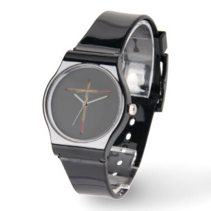 Christian Cross with Black Background Watch