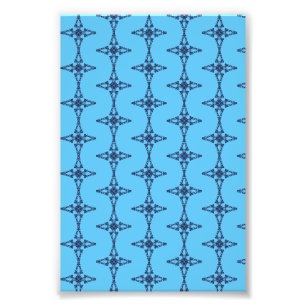Christian Cross with Blue Ornament Photo Print