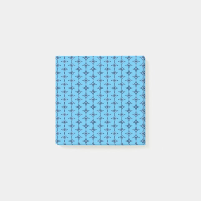 Christian Cross with Blue Ornament Post-it Notes (Front)