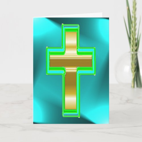 Christian Cross with Eternal Salvation Message Card