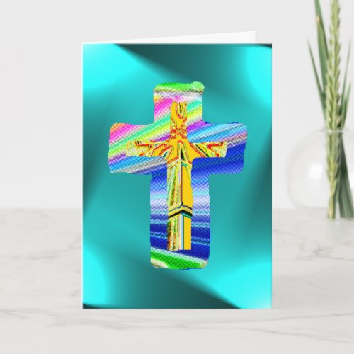 Christian Cross with Eternal Salvation Message Card