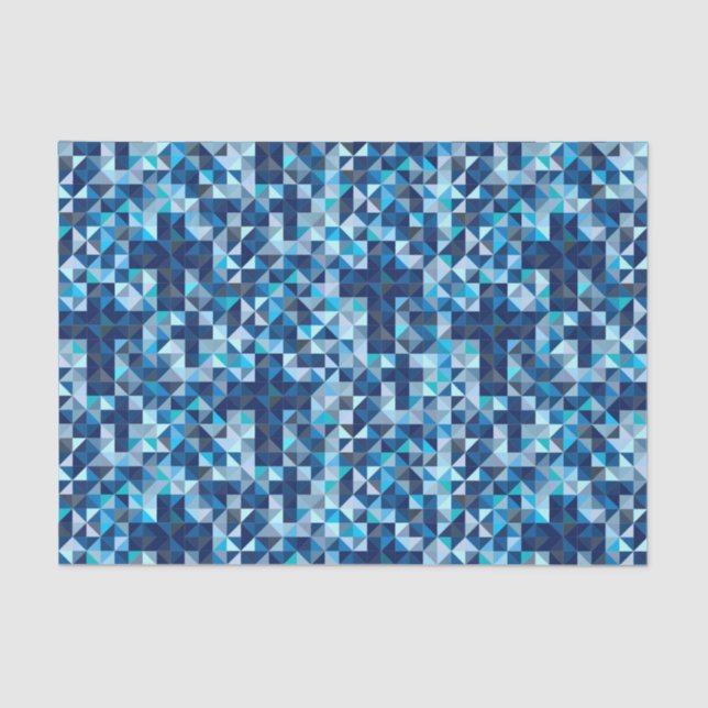 Christian Crosses Modern Blue Geometric Tissue Paper (Front)