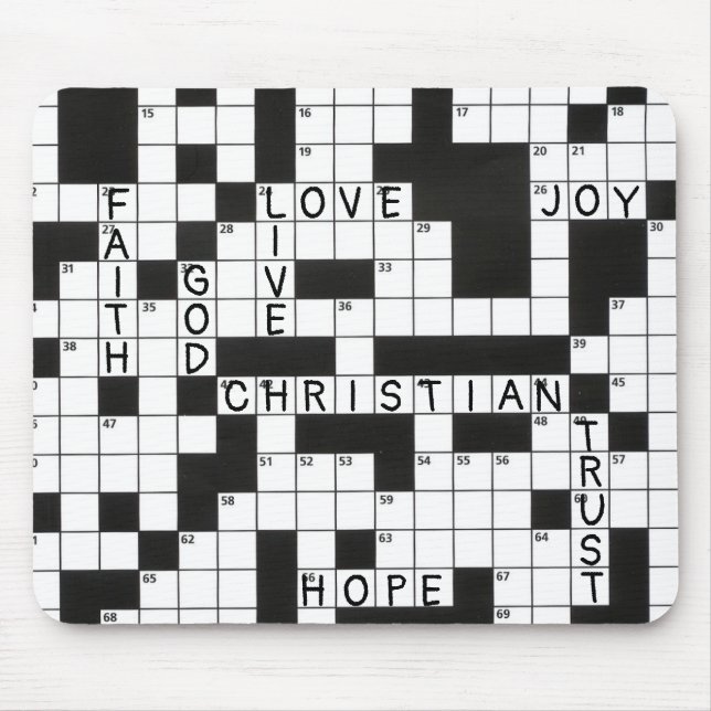 Christian Crossword Puzzle Pattern Mouse Pad (Front)
